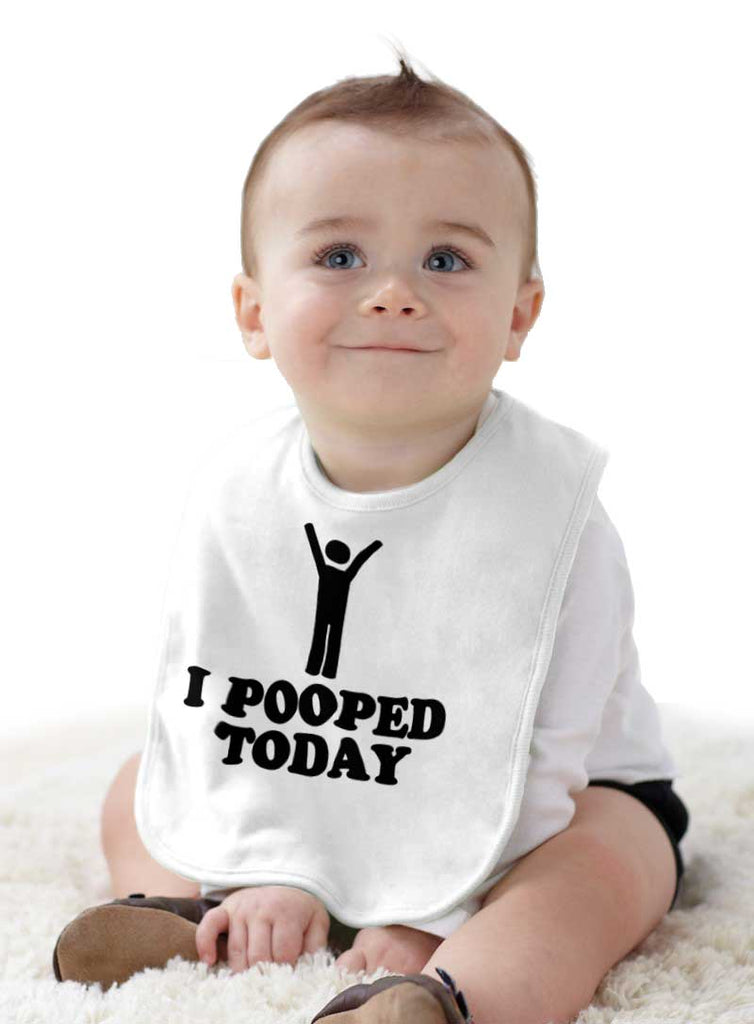 I Pooped Today Infant Baby Bib-Direct To Garment Print-Brisco Baby