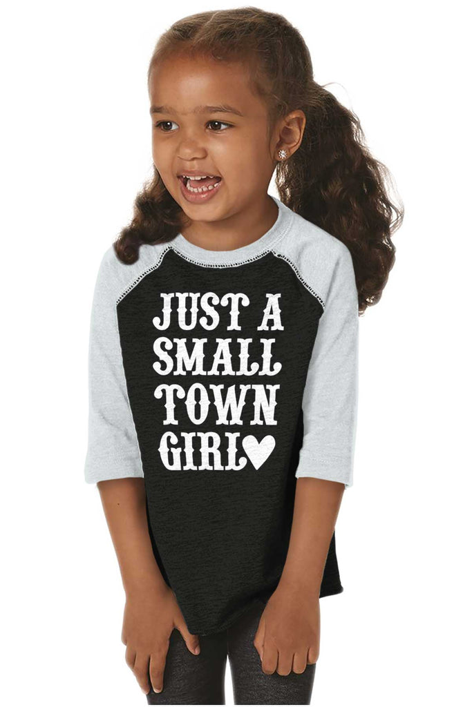 Small Town Girl Toddler Baseball-Direct To Garment Print-Brisco Baby