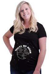That's No Moon Star Wars Maternity T-Shirt-Direct To Garment Print-Brisco Baby