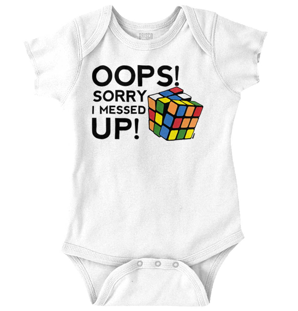I Messed Up Romper Bodysuit-Direct To Garment Print-Brisco Baby