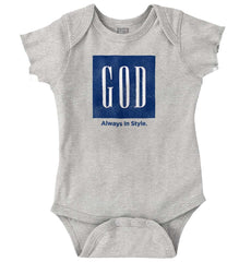 God In Style Romper Bodysuit-Direct To Garment Print-Brisco Baby