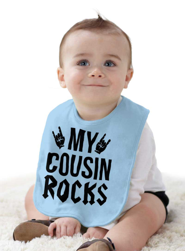 My Cousin Rocks Infant Baby Bib-Direct To Garment Print-Brisco Baby