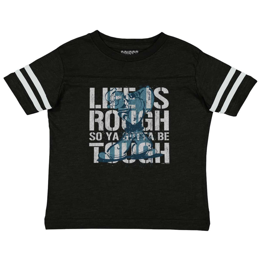 Life Is Rough Toddler Football Jersey Tee-Direct To Garment Print-Brisco Baby