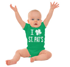 Love St. Pat's Romper Bodysuit-Direct To Garment Print-Brisco Baby