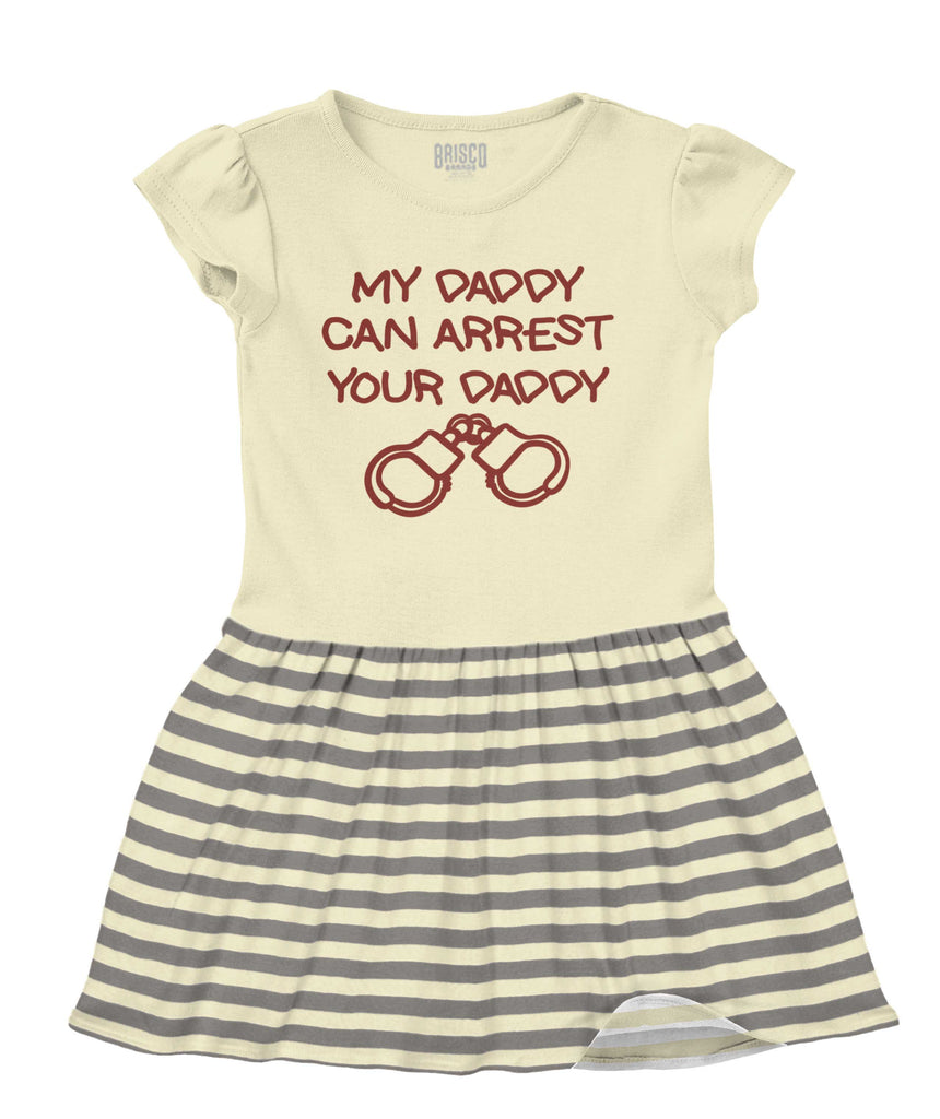 Arrest Your Daddy Baby Striped Skirt Dress-Direct To Garment Print-Brisco Baby