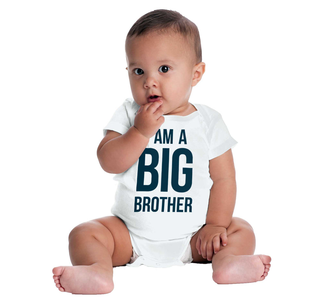 I Am A Big Brother Romper Bodysuit-Direct To Garment Print-Brisco Baby