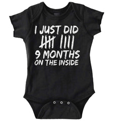 9 Months Inside Romper Bodysuit-Direct To Garment Print-Brisco Baby