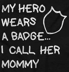Hero Wears Badge Infant Baby Bib-Direct To Garment Print-Brisco Baby