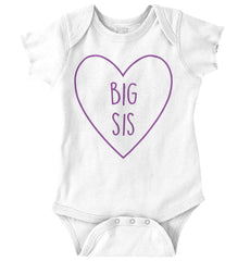 Big Sis Heart Romper Bodysuit-Direct To Garment Print-Brisco Baby