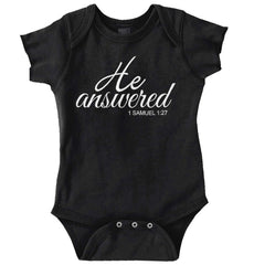 He Answered Romper Bodysuit-Direct To Garment Print-Brisco Baby