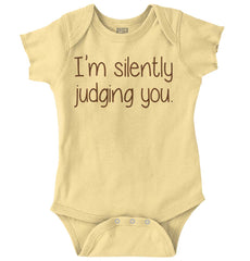Silently Judging You Romper Bodysuit-Direct To Garment Print-Brisco Baby