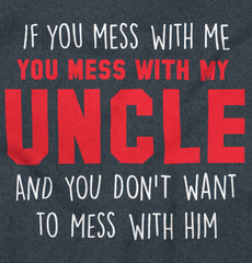 Mess With My Uncle Toddler Football Jersey Tee-Direct To Garment Print-Brisco Baby