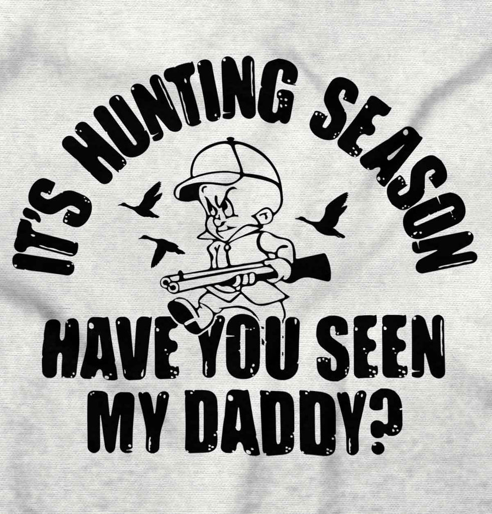 Where is Dad Hunting Romper Bodysuit-Direct To Garment Print-Brisco Baby