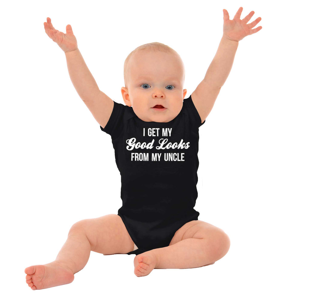 Good Looks From Uncle Romper Bodysuit-Direct To Garment Print-Brisco Baby