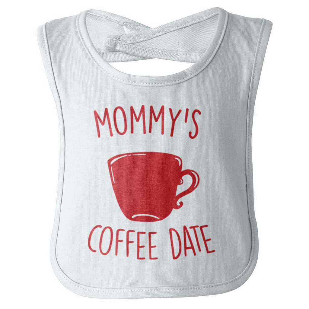 Mommy's Coffee Date Infant Baby Bib-Direct To Garment Print-Brisco Baby