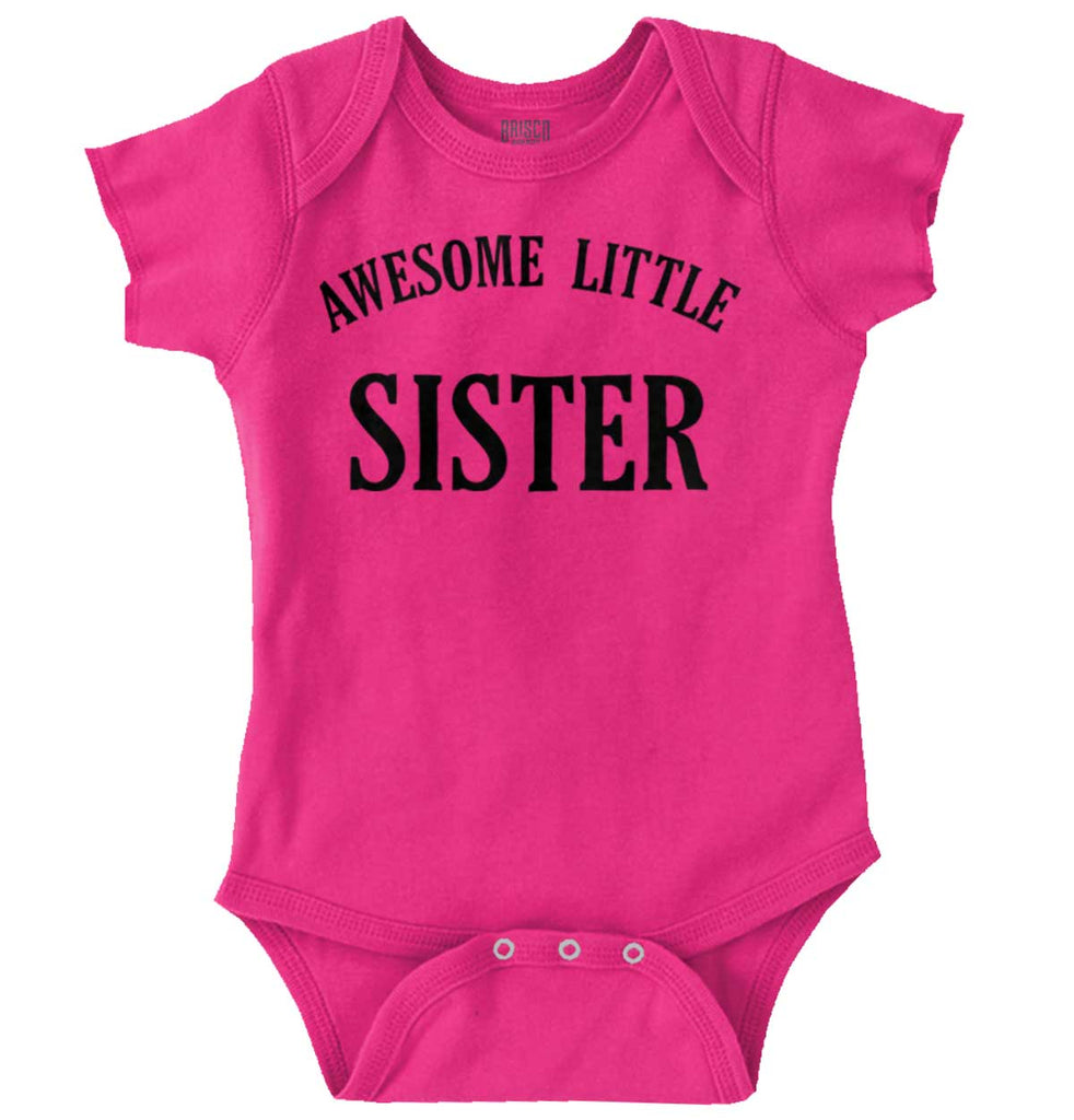 Awesome Little Sister Romper Bodysuit-Direct To Garment Print-Brisco Baby