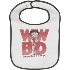 Blowing Dress Trimmed White Snap Bib-Direct To Garment Print-Brisco Baby