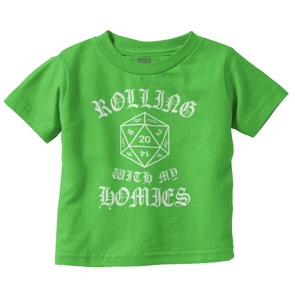 Rolling With My Homies Dungeons Infant Toddler T Shirt-Direct To Garment Print-Brisco Baby