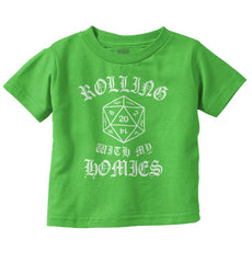 Rolling With My Homies Dungeons Infant Toddler T Shirt-Direct To Garment Print-Brisco Baby