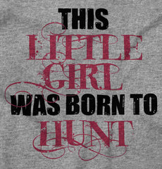 Little Girl Born To Hunt Romper Bodysuit-Direct To Garment Print-Brisco Baby
