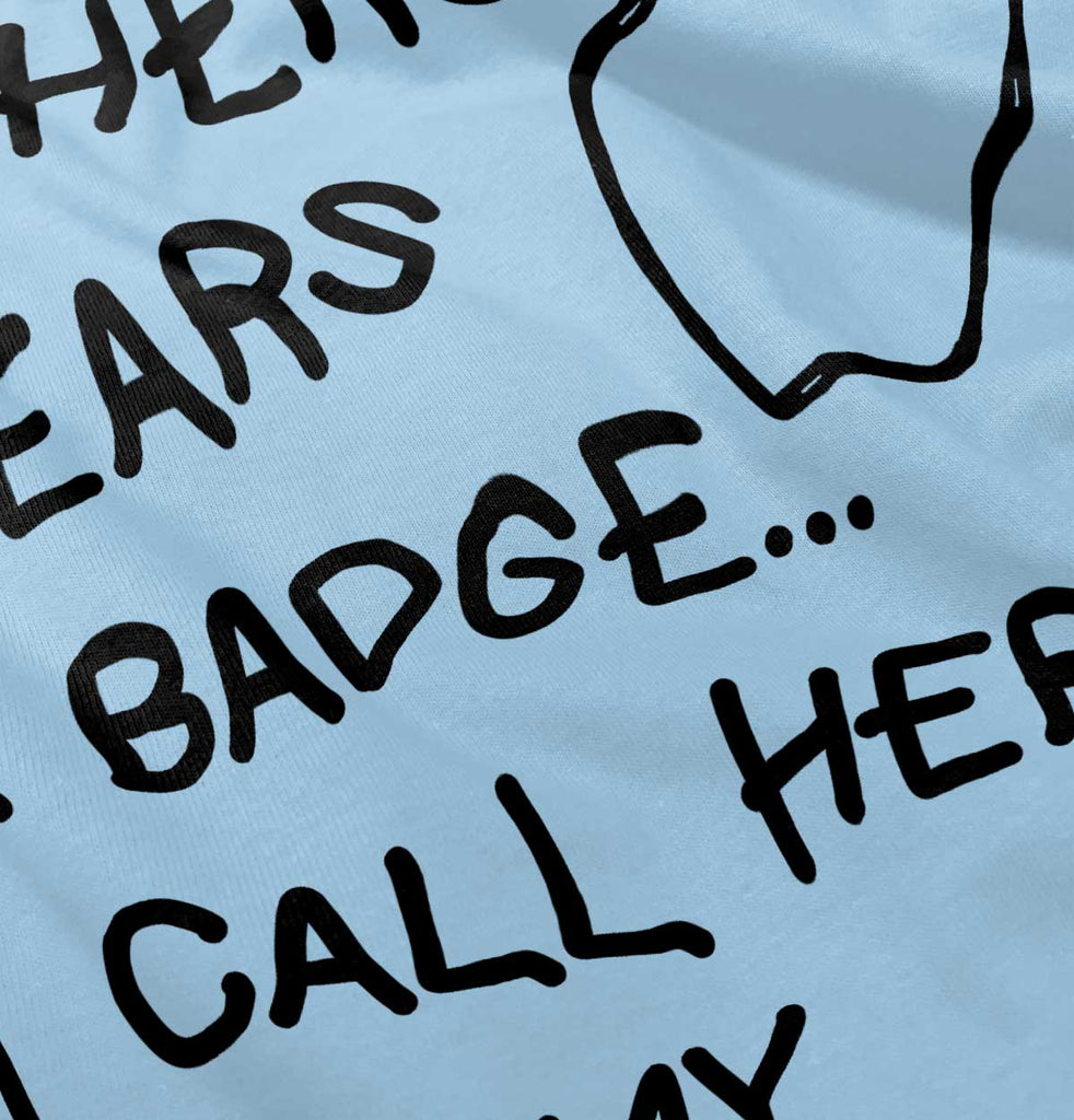 Hero Wears Badge Infant Baby Bib-Direct To Garment Print-Brisco Baby