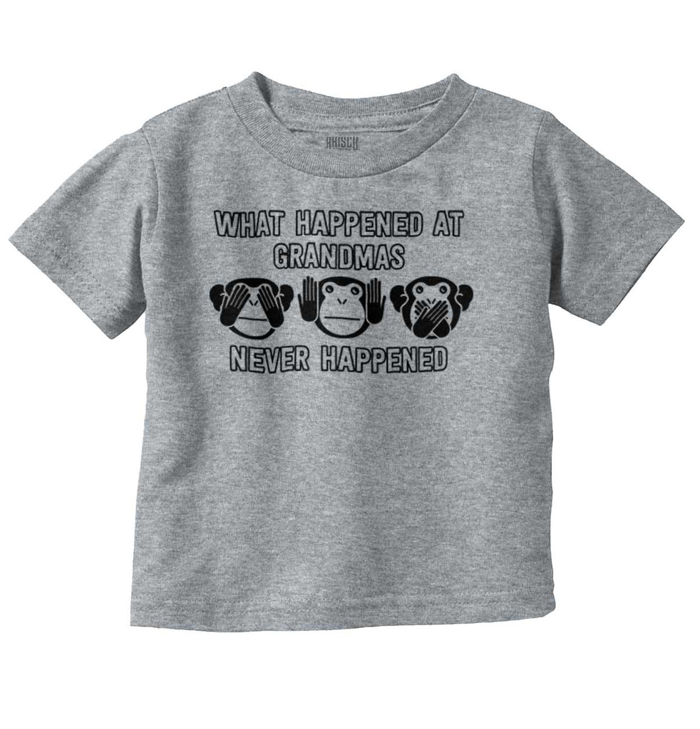 Happens At Grandmas Infant Toddler T Shirt-Direct To Garment Print-Brisco Baby