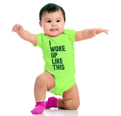 I Woke Up Like This Romper Bodysuit-Direct To Garment Print-Brisco Baby