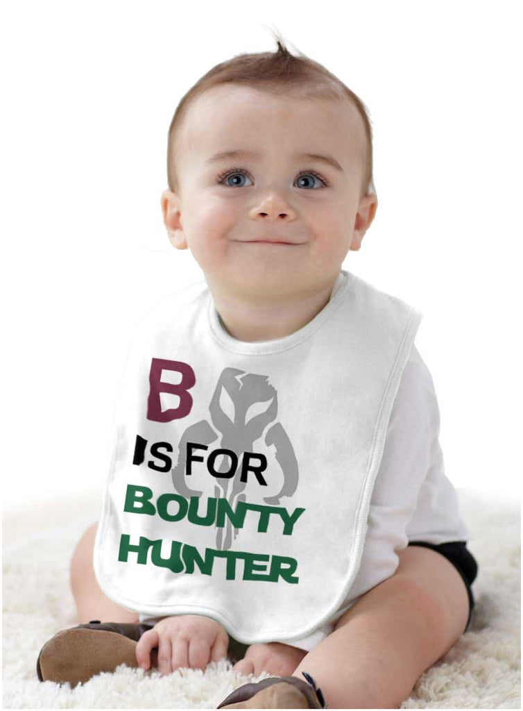 B Is For Bounty Hunter Infant Baby Bib-Direct To Garment Print-Brisco Baby