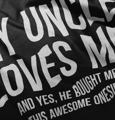 Uncle Loves Me Bought Shirt Infant Baby Bib-Direct To Garment Print-Brisco Baby