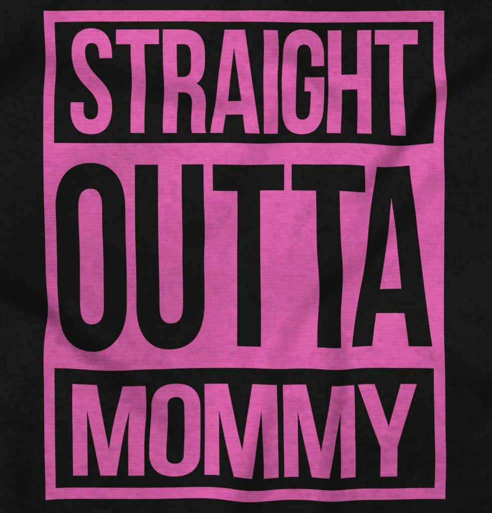 Straight Outta Mommy Baby Ruffled Trim Romper-Direct To Garment Print-Brisco Baby