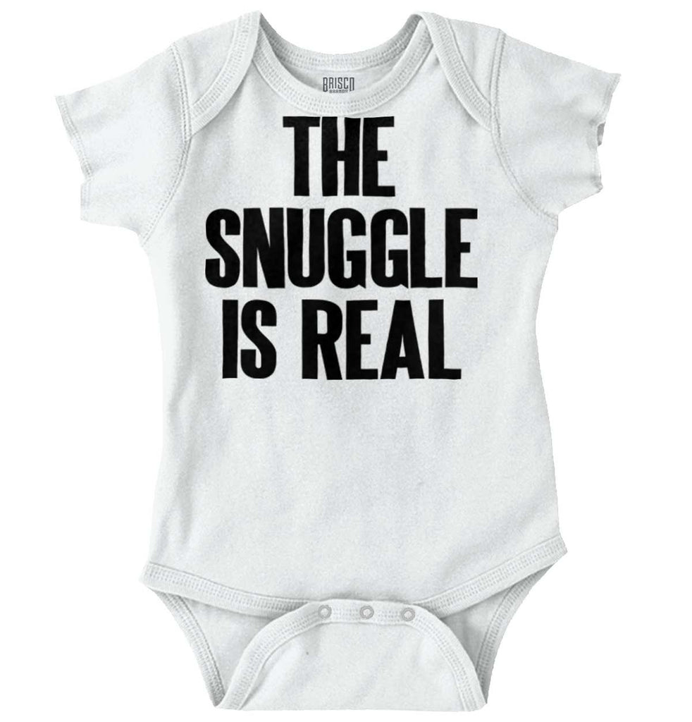 Snuggle Is Real Romper Bodysuit-Direct To Garment Print-Brisco Baby
