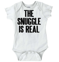 Snuggle Is Real Romper Bodysuit-Direct To Garment Print-Brisco Baby