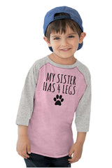 Sister has 4 legs Toddler Baseball-Direct To Garment Print-Brisco Baby