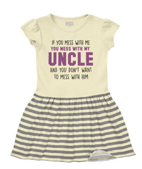 Mess With My Uncle Baby Striped Skirt Dress-Direct To Garment Print-Brisco Baby