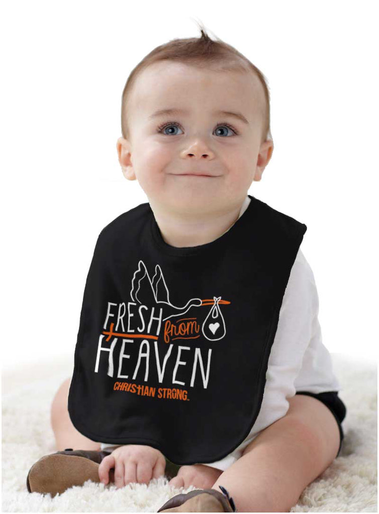 Fresh From Heaven Infant Baby Bib-Direct To Garment Print-Brisco Baby