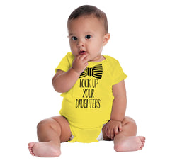 Lock Up Your Daughters Romper Bodysuit-Direct To Garment Print-Brisco Baby