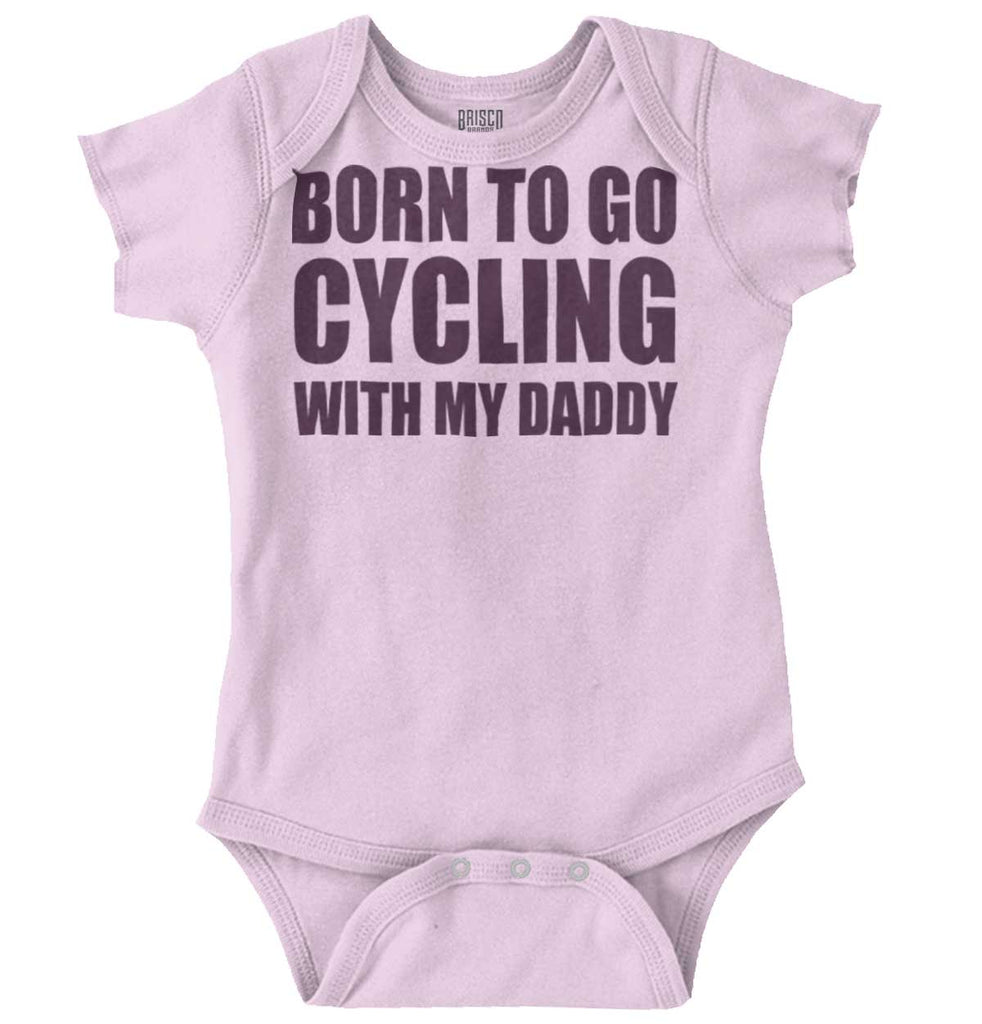 Cycling With Daddy Romper Bodysuit-Direct To Garment Print-Brisco Baby