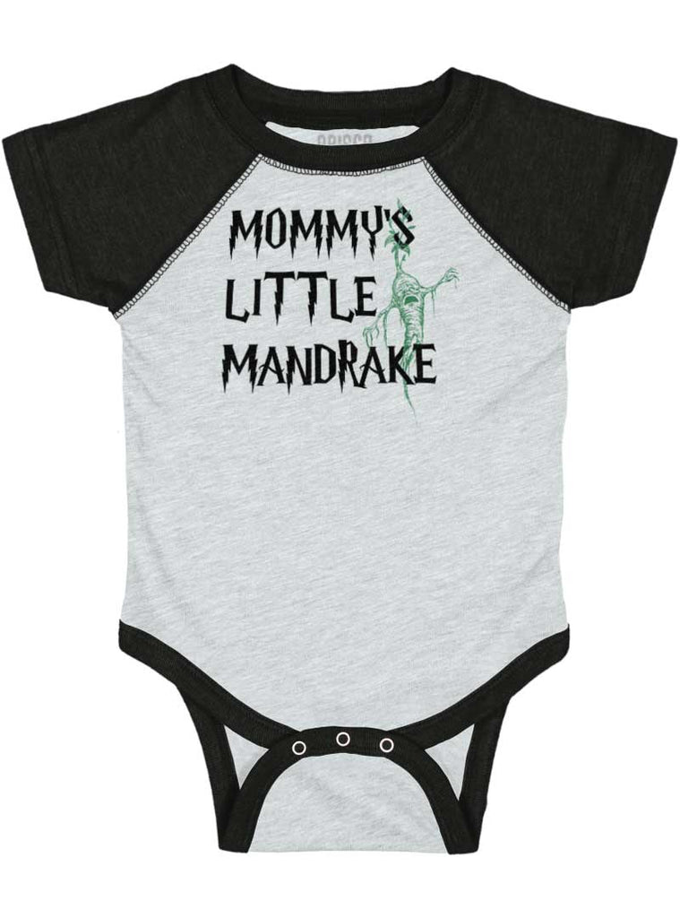 Mommy's Little Mandrake Raglan Romper Bodysuit-Direct To Garment Print-Brisco Baby