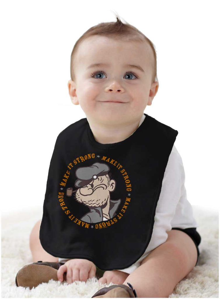 Make It Strong Infant Baby Bib-Direct To Garment Print-Brisco Baby