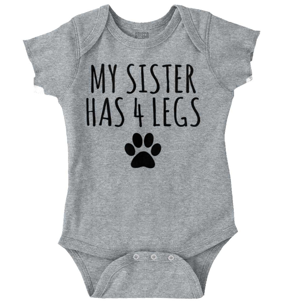Sister has 4 legs Romper Bodysuit-Direct To Garment Print-Brisco Baby