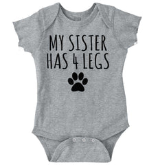 Sister has 4 legs Romper Bodysuit-Direct To Garment Print-Brisco Baby