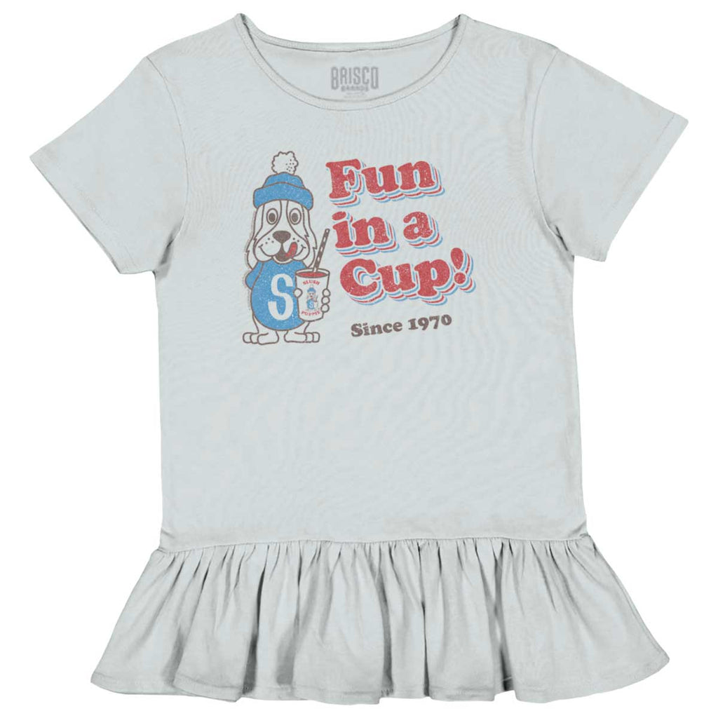 Fun In A Cup Toddler Ruffle Bottom Tee-Direct To Garment Print-Brisco Baby
