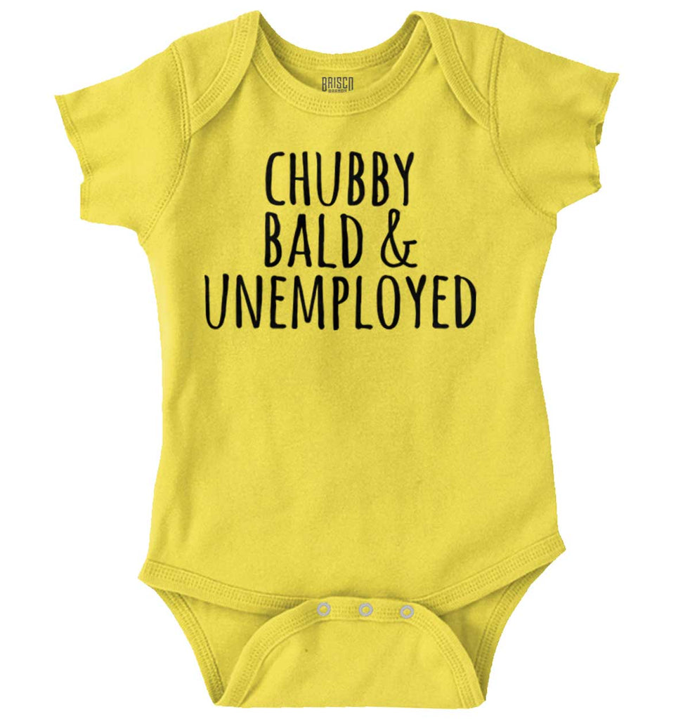 Chubby Unemployed Romper Bodysuit-Direct To Garment Print-Brisco Baby