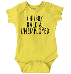 Chubby Unemployed Romper Bodysuit-Direct To Garment Print-Brisco Baby