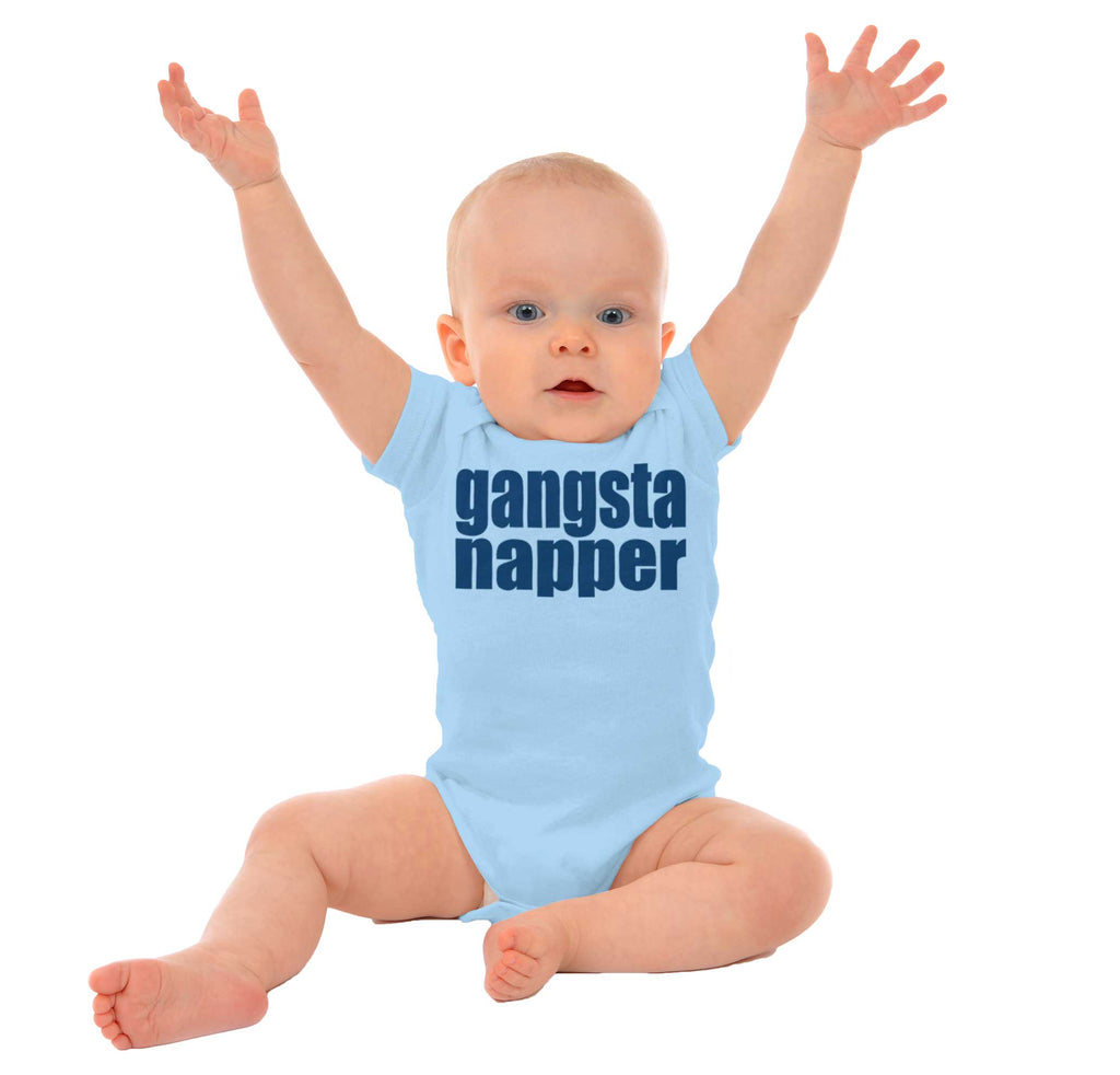 Gangsta Napper Romper Bodysuit-Direct To Garment Print-Brisco Baby