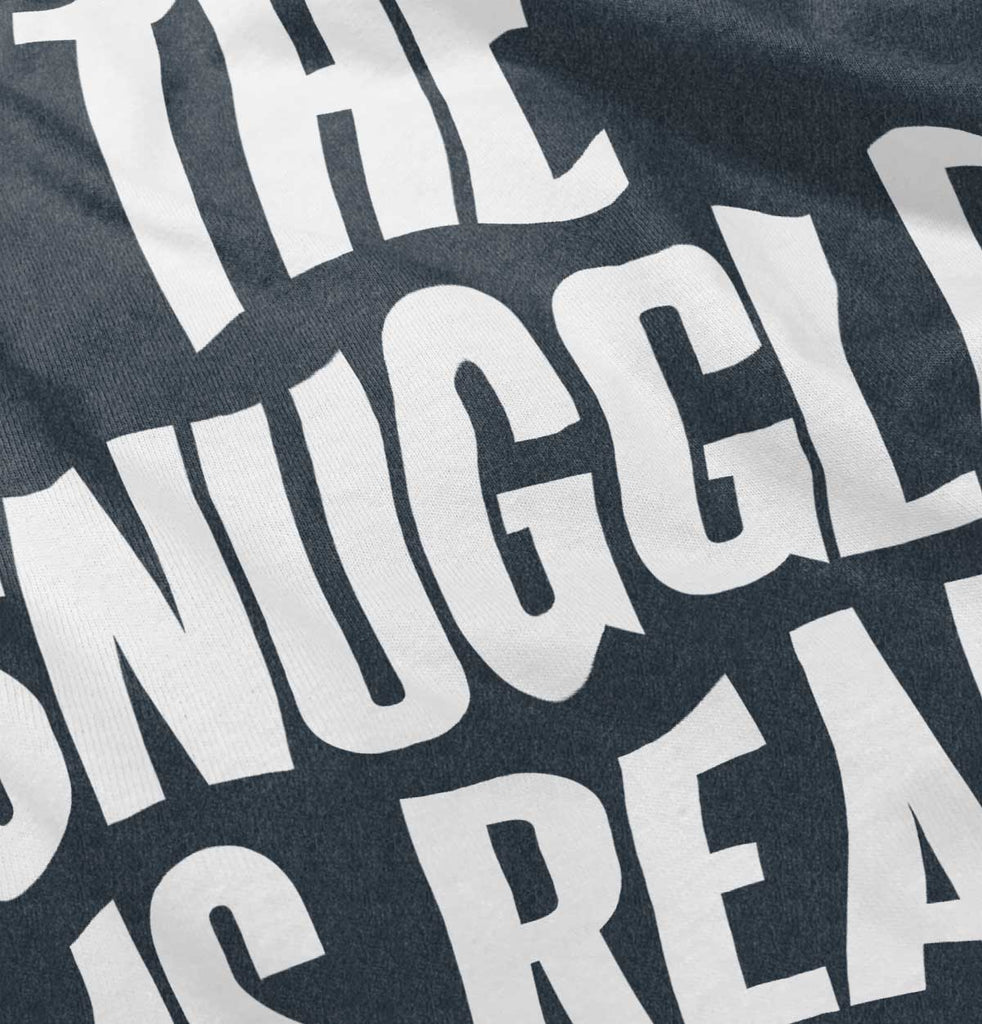 Snuggle Is Real Football Romper Bodysuit-Direct To Garment Print-Brisco Baby