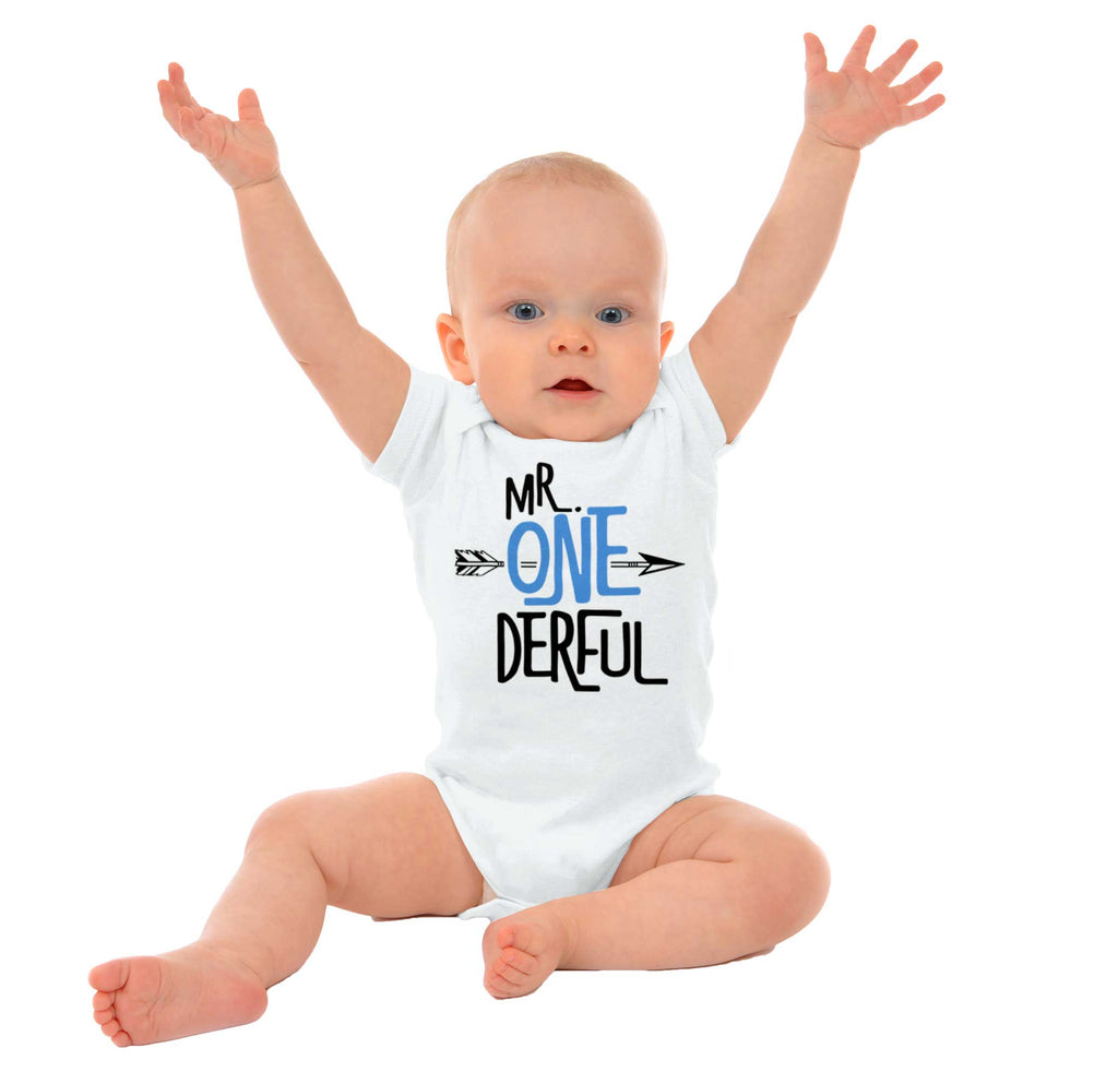 Mr. Onederful Romper Bodysuit-Direct To Garment Print-Brisco Baby