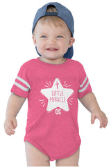 Little Miracle Football Romper Bodysuit-Direct To Garment Print-Brisco Baby