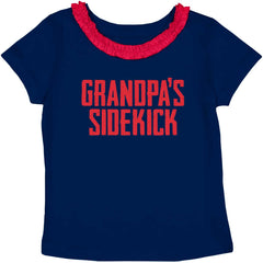 Grandpa's Sidekick Toddler Ruffled Trim T-Shirt-Direct To Garment Print-Brisco Baby