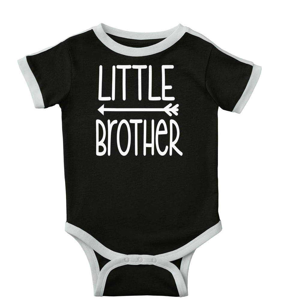 Little Brother Ringer Romper Bodysuit-Direct To Garment Print-Brisco Baby
